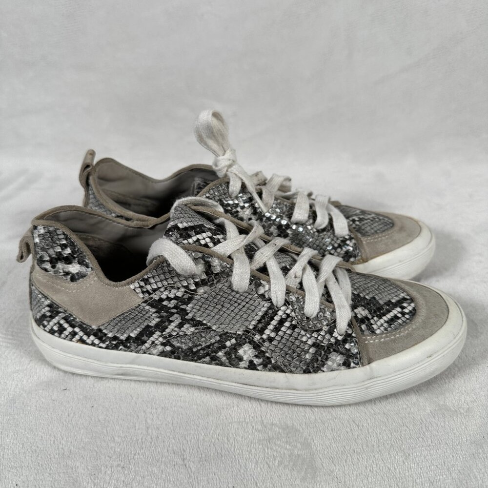 Zara Keds Women Size EUR 38 US 7.5 Snakeskin Print Lace Up Casual Sneakers - Picture 2 of 9